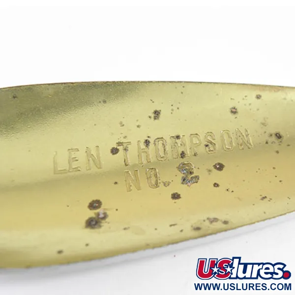 Vintage Len Thompson #2, 1oz Red / White fishing spoon #0739