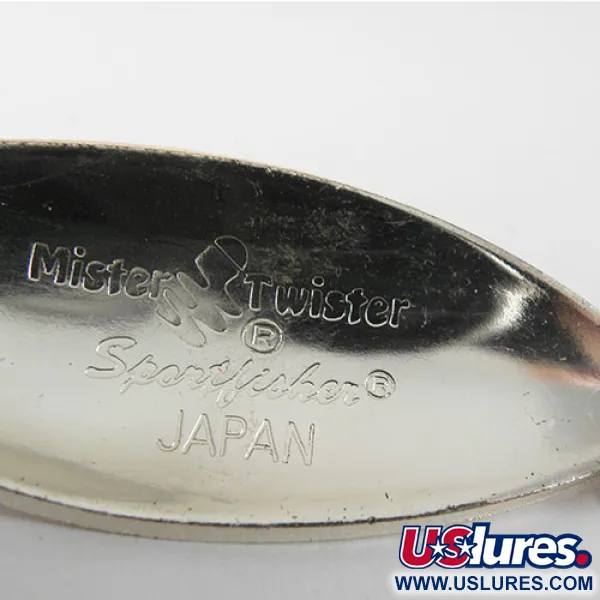 Vintage Mister Twister Shelby Sportfisher, 3/4oz Nickel / Orange fishing spoon #0752