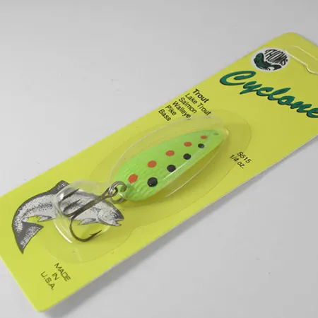 Thomas Cyclone, 1/4oz Fluorescent Green fishing spoon #0754