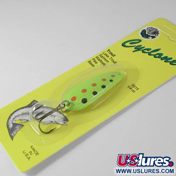 Thomas Cyclone, 1/4oz Fluorescent Green fishing spoon #0754