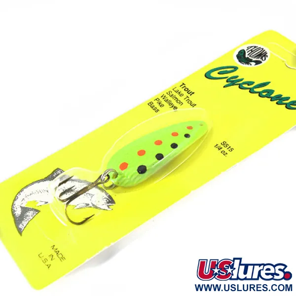 Thomas Cyclone, 1/4oz Fluorescent Green fishing spoon #0754