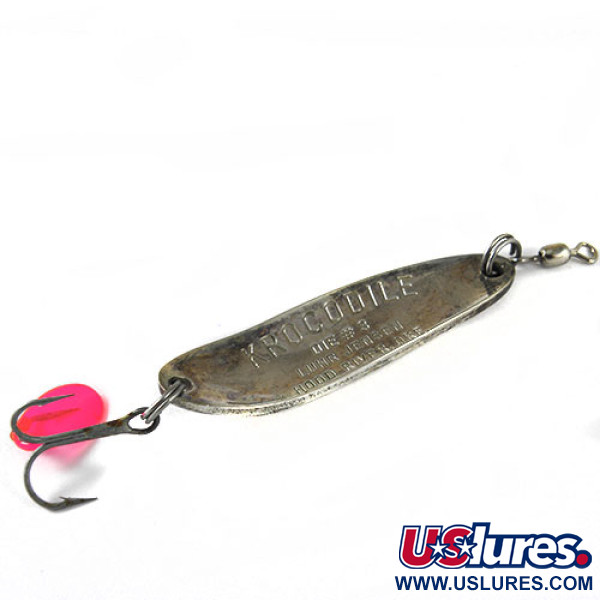Vintage  Luhr Jensen Krocodile Die #3, 1/2oz Silver (Silver plated) fishing spoon #0755