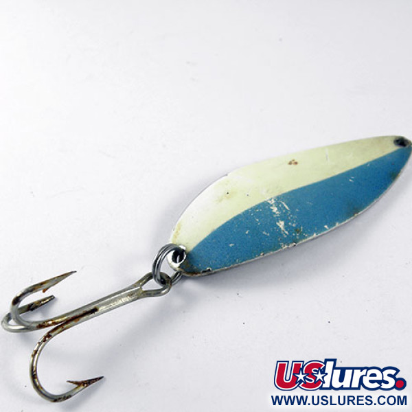 Vintage  Seneca Little Cleo (Hula Girl) Glow, 3/4oz Glow (Blue / White) fishing spoon #0770