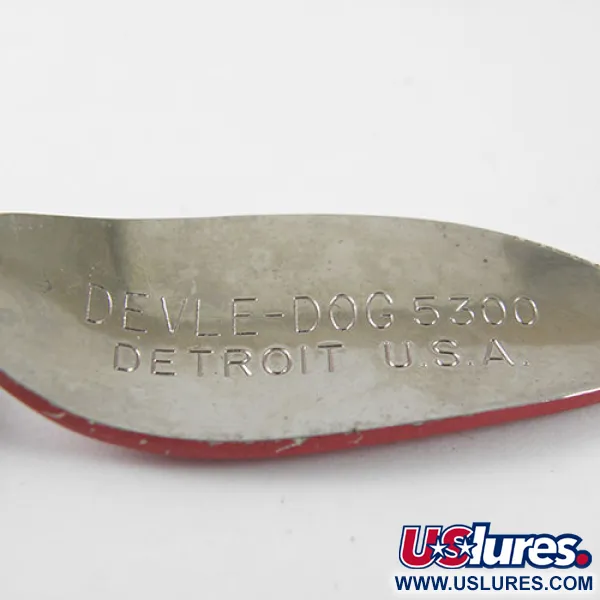 Vintage  Eppinger Dardevle Devle Dog 5300, 1/3oz Red / White fishing spoon #0774