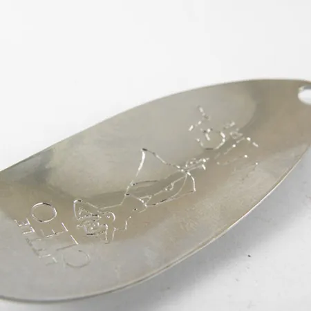 Vintage Seneca Little Cleo (Hula Girl), 3/16oz Nickel / Blue fishing spoon #0776