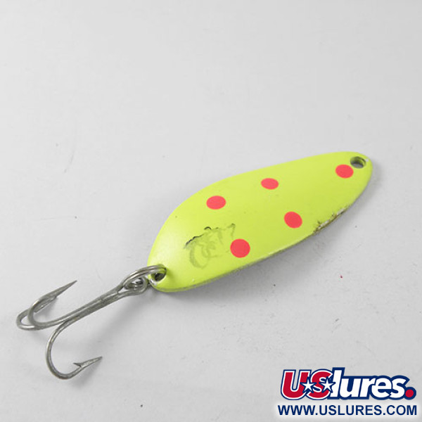 Vintage  Eppinger Dardevle Devle Dog 5300, 1/3oz Fluorescent Yellow / Red fishing spoon #0777