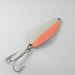 Vintage  Seneca Little Cleo (Hula Girl) Glow, 3/4oz Glow Orange / White fishing spoon #0779