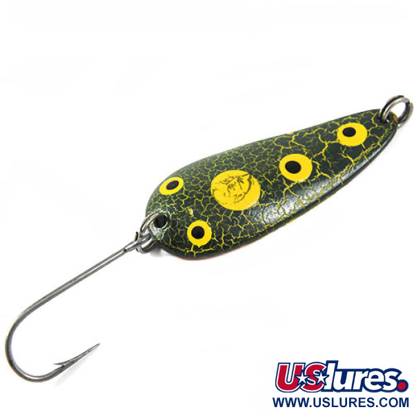 Vintage  Eppinger Dardevle Imp, 2/5oz Frog (Green / Yellow) fishing spoon #0781
