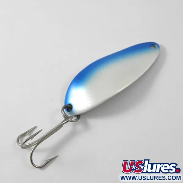 Vintage Seneca  Little Cleo (Hula Girl), 1/3oz White / Blue fishing spoon #0784