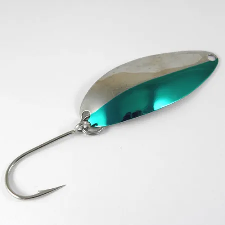 Vintage Seneca Little Cleo (Hula Girl) , 3/16oz Nickel / Green fishing spoon #0791