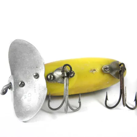 Vintage Fred Arbogast Jitterbug, 1/3oz Perch fishing lure #0799