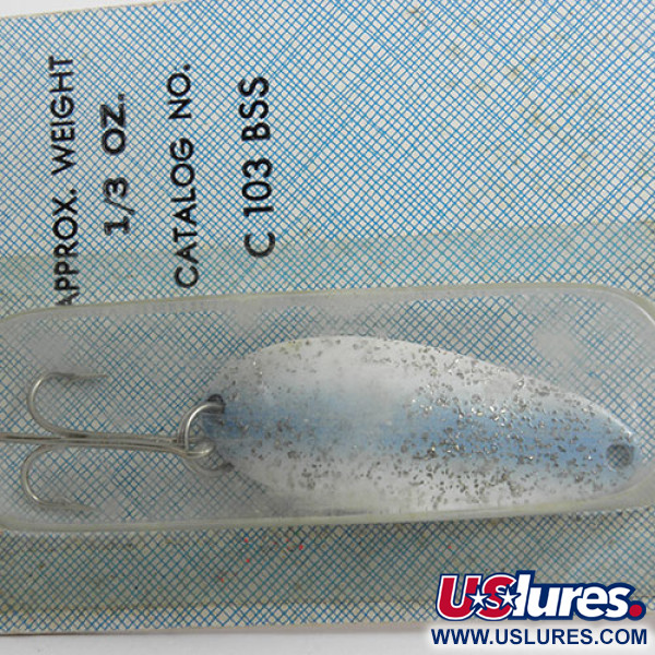  Seneca Little Cleo (Hula Girl), 1/3oz White / Blue fishing spoon #0800