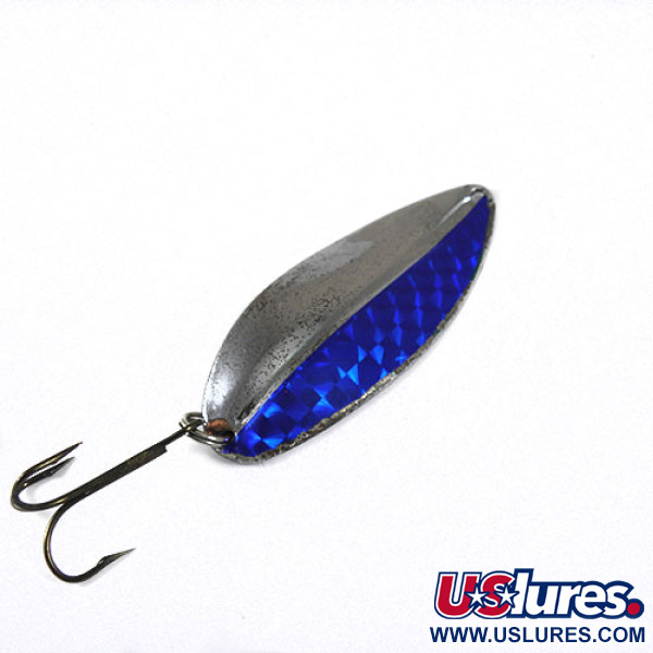 Vintage   Main liner , 3/4oz Nickel / Blue fishing spoon #0801