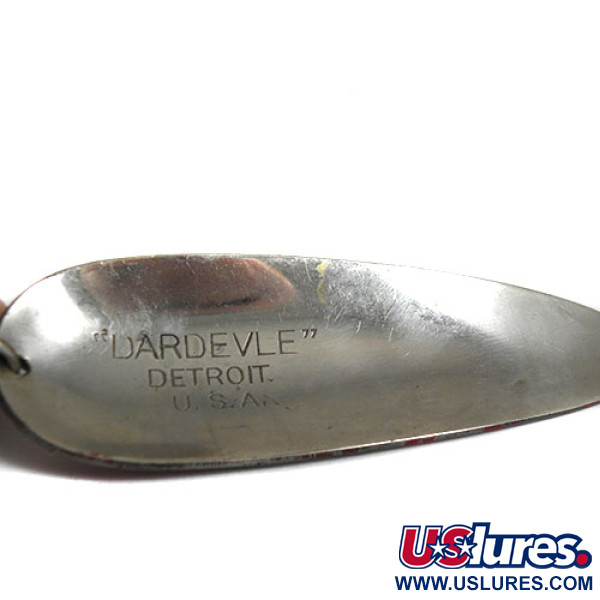 Vintage  Eppinger Dardevle, 1oz Nickel / Red / White fishing spoon #0802