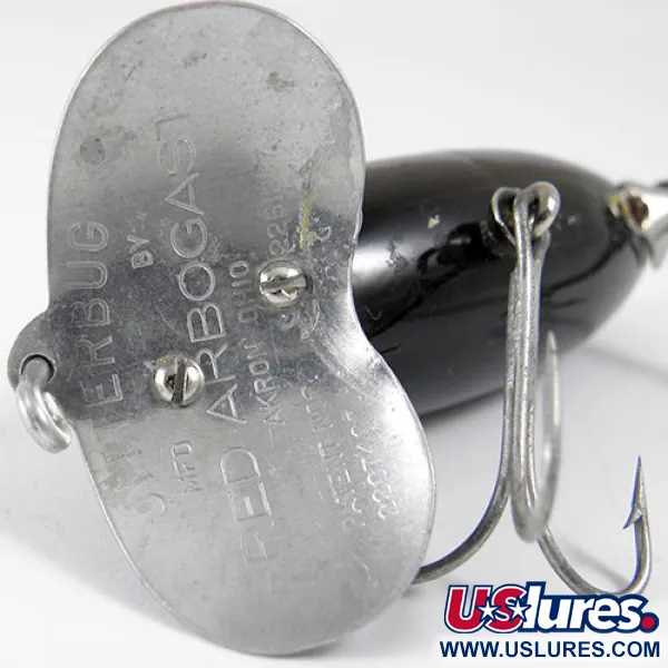 Vintage   Fred Arbogast Jitterbug , 1/2oz Nickel / Black fishing lure #0807