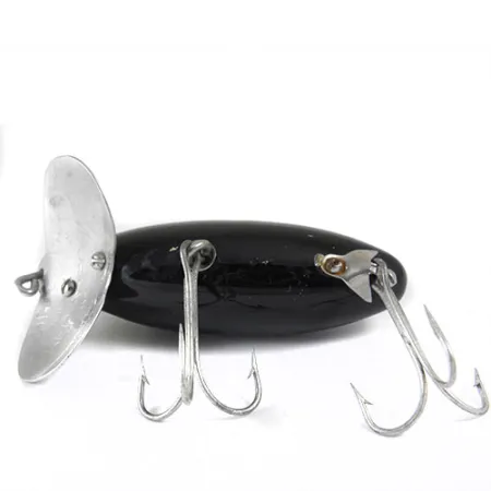 Vintage Fred Arbogast Jitterbug , 1/2oz Nickel / Black fishing lure #0807