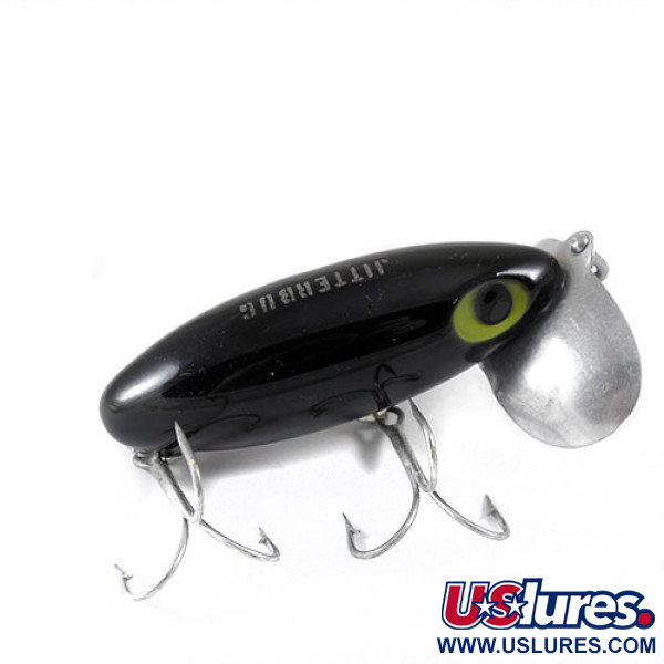 Vintage   Fred Arbogast Jitterbug , 1/2oz Nickel / Black fishing lure #0807