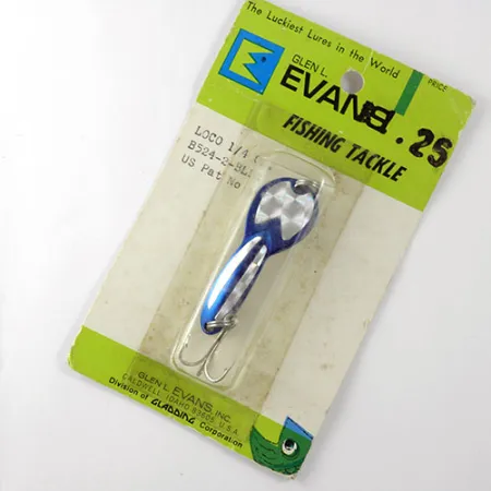 Glen Evans Loco, 1/4oz Nickel / Blue fishing spoon #0810