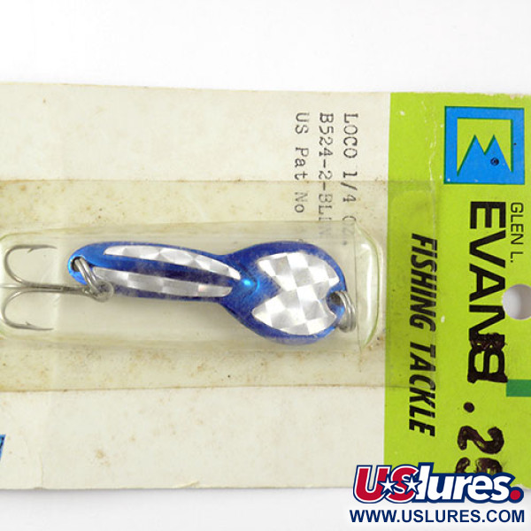   Glen Evans Loco, 1/4oz Nickel / Blue fishing spoon #0810