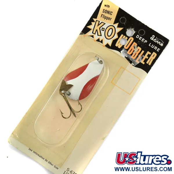  Acme K.O. Wobbler, 1/2oz Red / White / Gold fishing spoon #0811