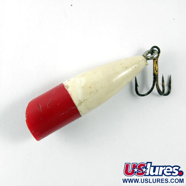 Vintage  Unknown Popper, 1/8oz Red / White fishing lure #0816