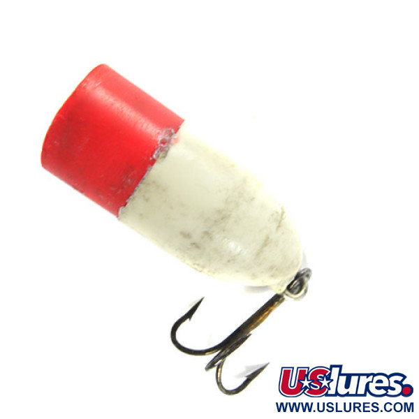 Vintage  Unknown Popper, 1/8oz Red / White fishing lure #0817