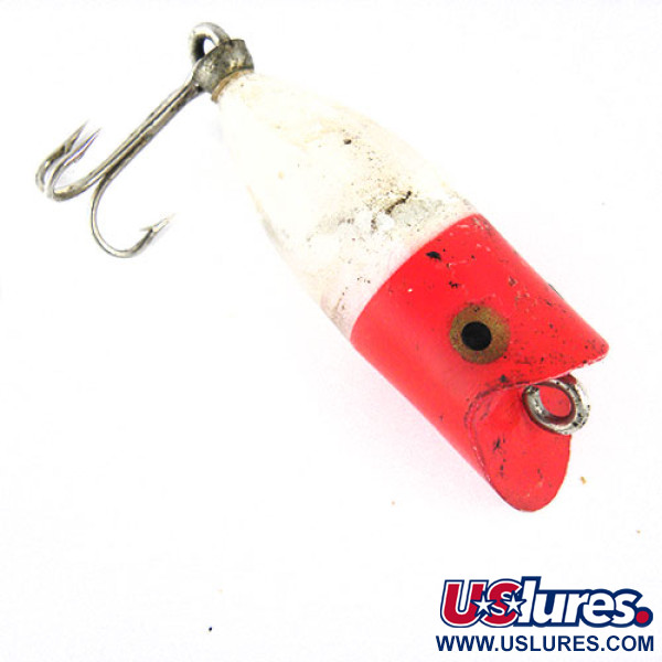 Vintage  Unknown Popper, 3/16oz Red / White fishing lure #0820