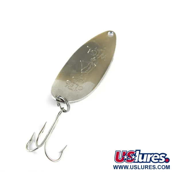 Vintage  Seneca Little Cleo (Hula Girl) Glow, 1/2oz Glow White / Blue fishing spoon #0825