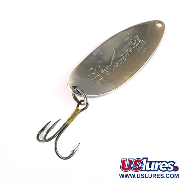 Vintage  Seneca Little Cleo (Hula Girl), 1/2oz Nickel / Orange fishing spoon #0833