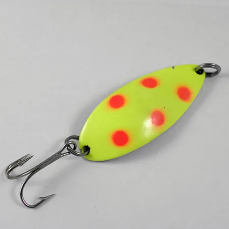 Vintage Seneca Little Cleo (Hula Girl), 2/3oz Yellow / Red fishing spoon #0843