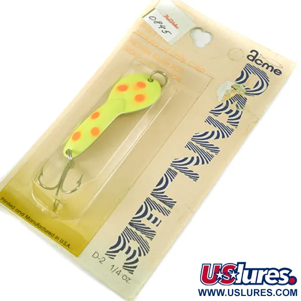  Acme Dazzler, 1/4oz Yellow / Red / Nickel fishing spoon #0845