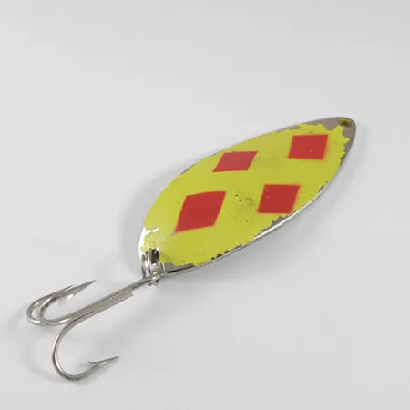 Vintage Seneca Little Cleo (Hula Girl), 3/4oz Five of diamonds (Red / Yellow) fishing spoon #0850