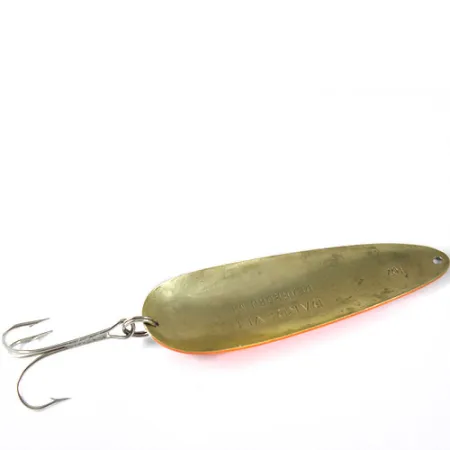 Vintage Eppinger  Dardevle, 1oz White / Orange / Brass fishing spoon #0858