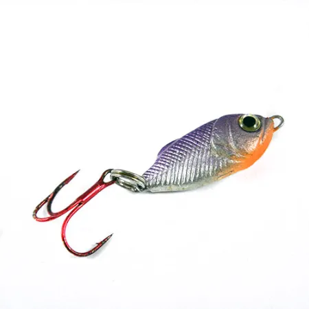 Vintage Unknown Jigging lure, 2/5oz Lilac (Purple) / Orange fishing spoon #0859