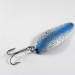  Seneca Little Cleo (Hula Girl), 1/3oz White / Blue / Nickel fishing spoon #0860