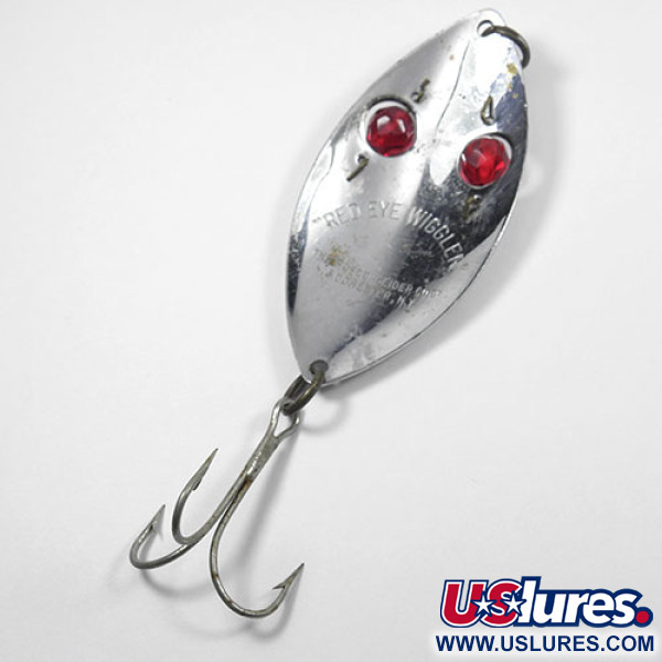 Vintage  Hofschneider  Red Eye Wiggler , 1oz Nickel / Red Eyes fishing spoon #0863