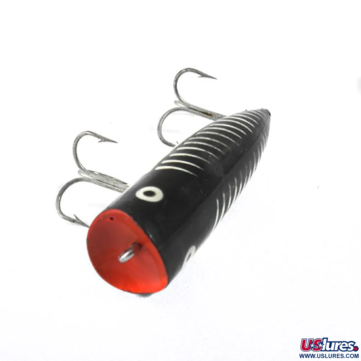 Vintage Popper Heddon Chugger Spook, 1/2oz Black / White / Red