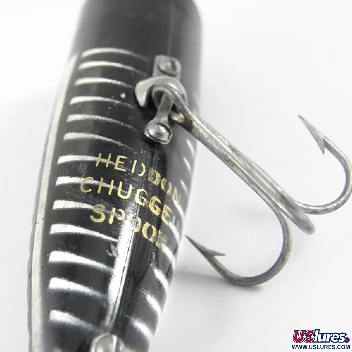 Vintage Popper Heddon Chugger Spook, 1/2oz Black / White / Red