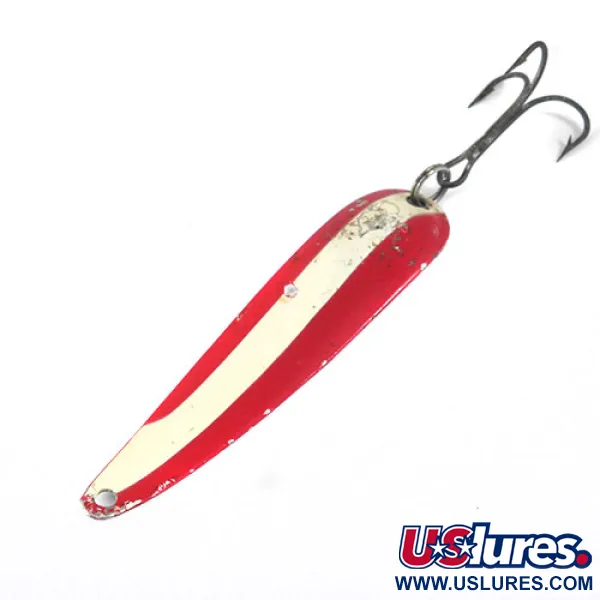 Vintage  Eppinger Dardevle ThinDevle, 2/5oz Red / White / Nickel fishing spoon #0876