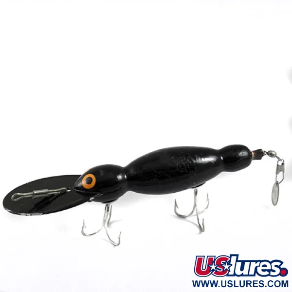 Vintage   Bomber Water Dog, 1/2oz Black fishing lure #0878