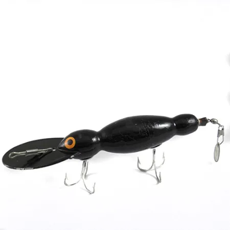 Vintage Bomber Water Dog, 1/2oz Black fishing lure #0878