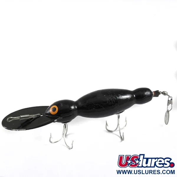 Vintage   Bomber Water Dog, 1/2oz Black fishing lure #0878