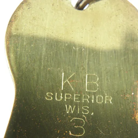 Vintage K-B Bait K-B Spoon , 1oz Brass fishing spoon #0891