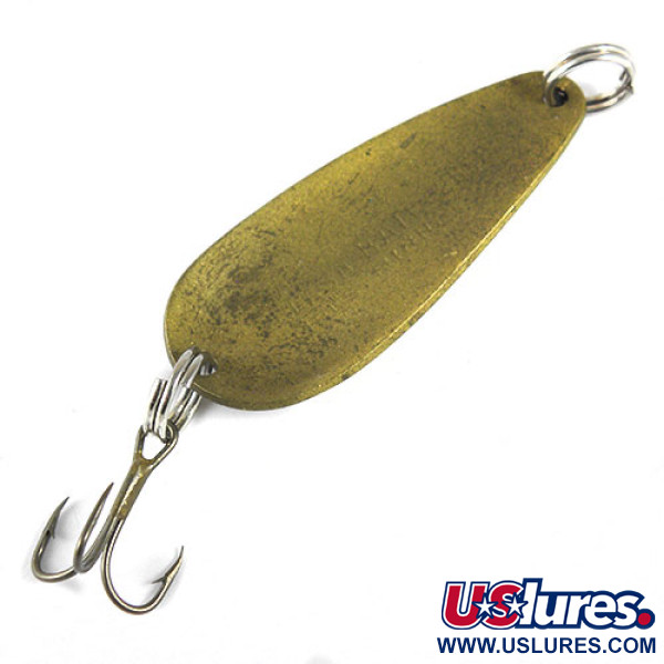 Vintage   Nebco Flash Bait 2662, 1/4oz Matte Brass fishing spoon #0899