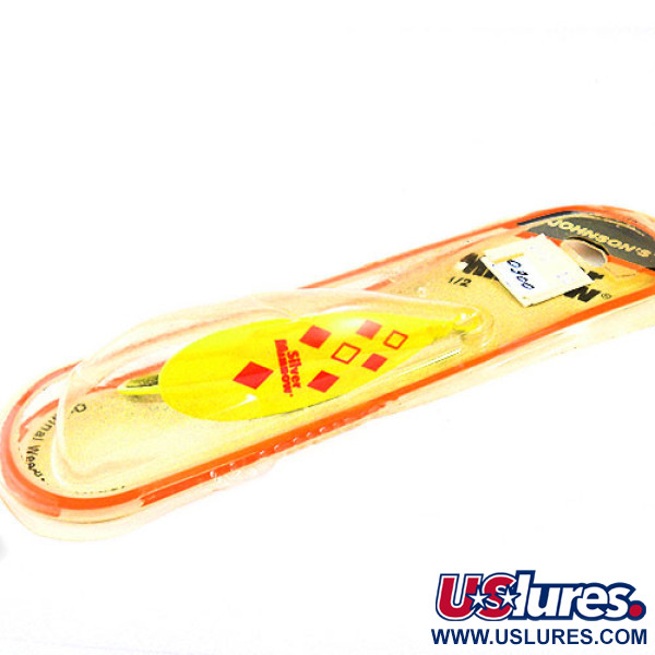   Weedless Johnson Silver Minnow, 1/2oz Five of diamonds (Red / Yellow / Nickel) fishing spoon #0900