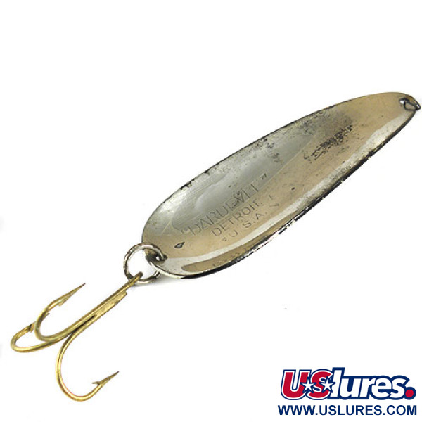 Vintage  Eppinger Dardevle, 1oz Black / White / Nickel fishing spoon #0905