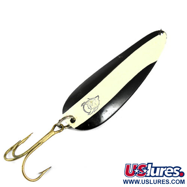 Vintage  Eppinger Dardevle, 1oz Black / White / Nickel fishing spoon #0905