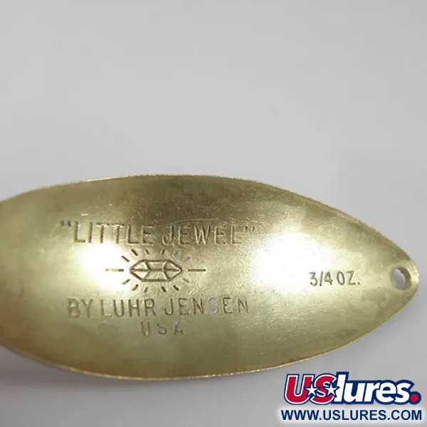 Vintage   Luhr Jensen Little Jewel, 3/4oz Brass / Blue fishing spoon #0910
