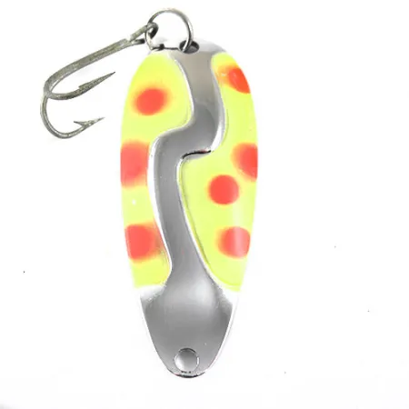 Vintage Kushner Kush Spoon, 1/3oz Yellow / Red / Nickel fishing spoon #0911