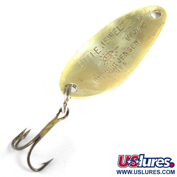 Vintage  Luhr Jensen Little Jewel, 1/4oz Brass fishing spoon #0912